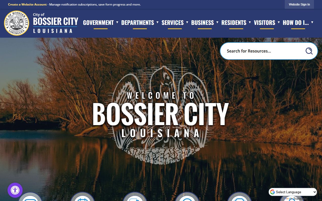 Bossier City homepage for city information