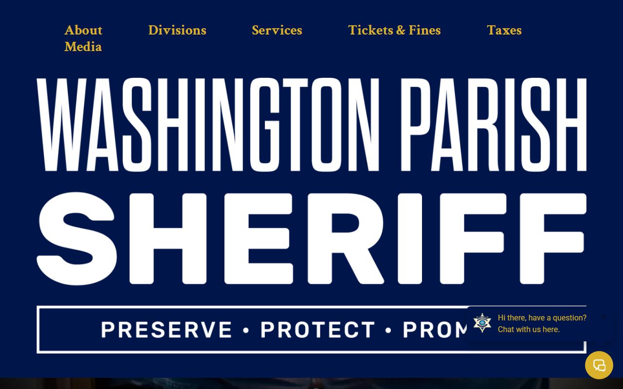 Washington Parish Sheriff Office website for booking reports